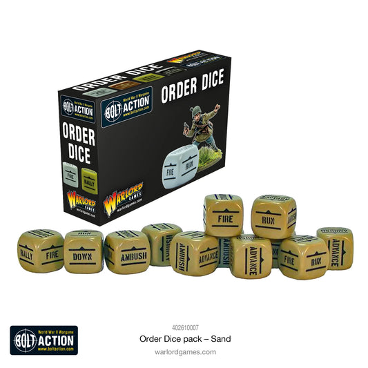 Bolt Action : Pack de dés Orders - Sable