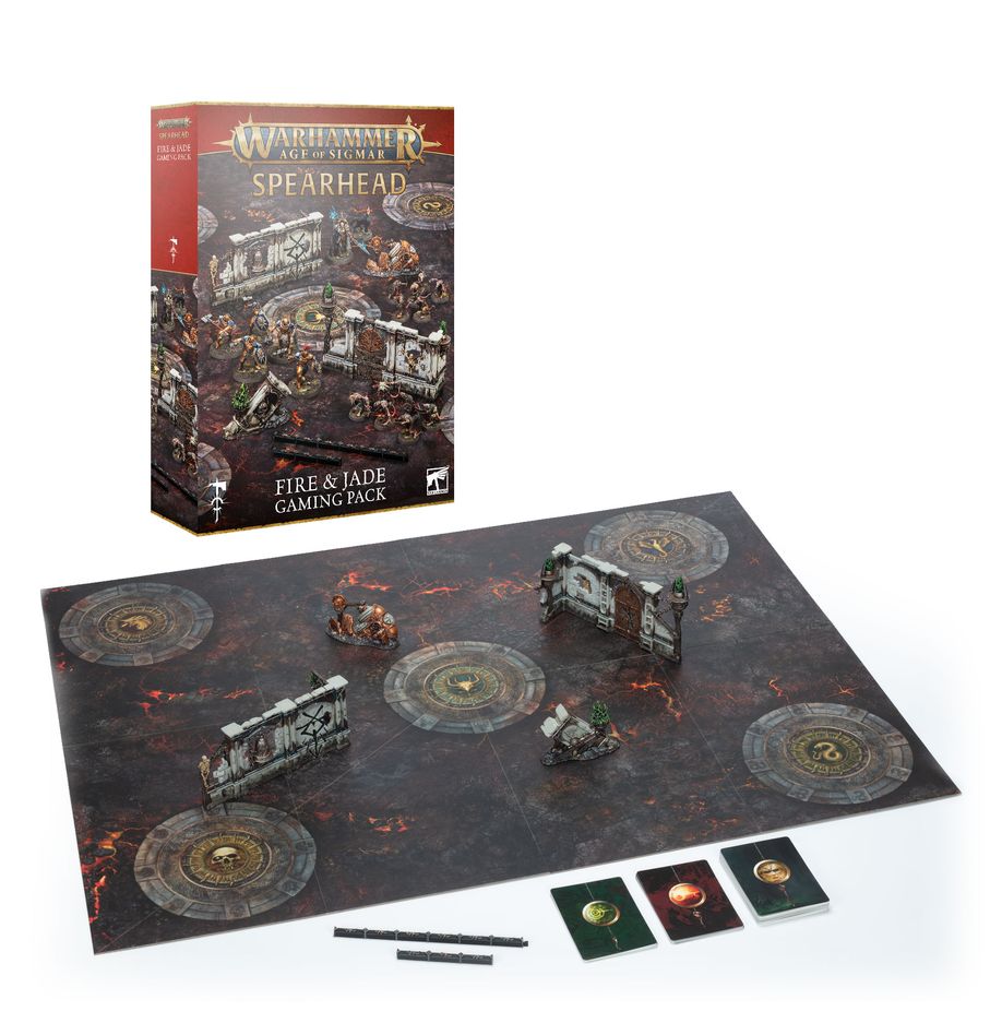 WARHAMMER AGE OF SIGMAR : SPEARHEAD – PACK DE JEU FEU ET JADE