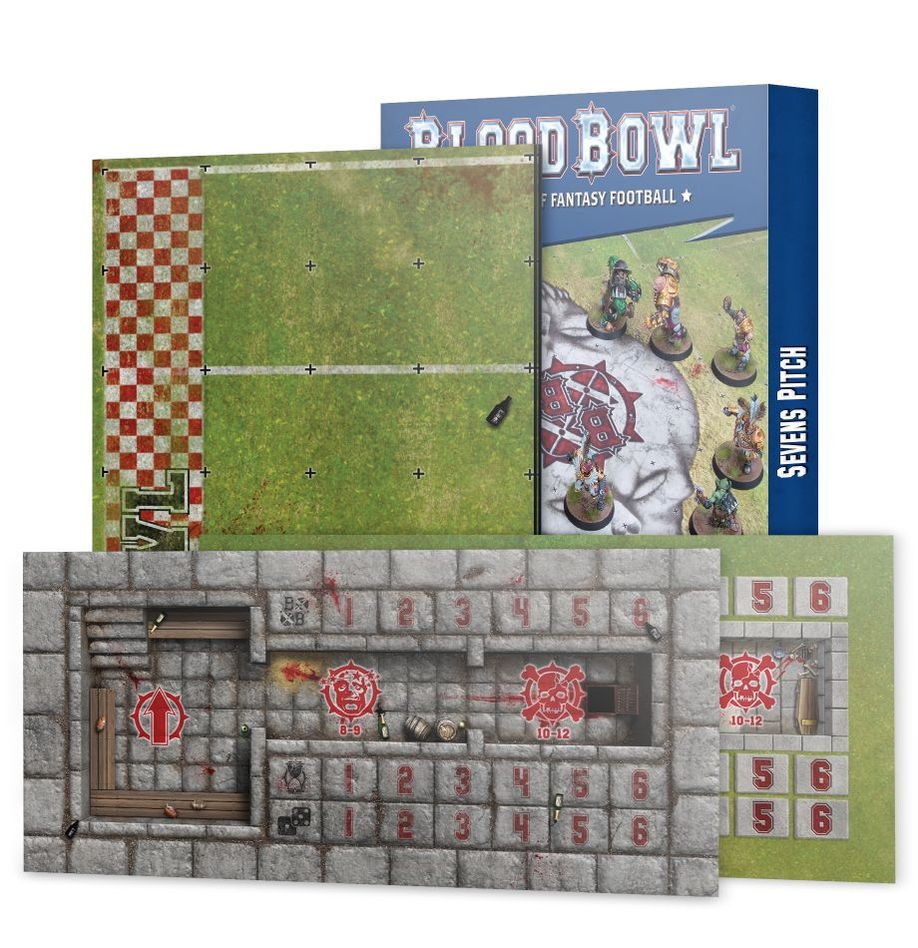 TERRAIN À SEPT : TERRAIN À DOUBLE FACE ET ARBRES POUR LE BLOOD BOWL À SEPT
