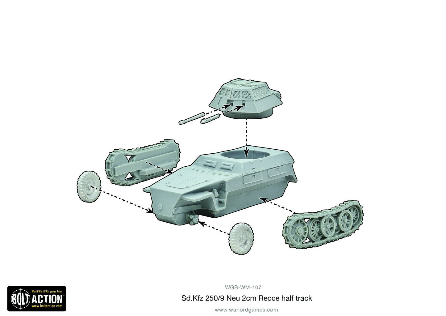 Demi-piste de reconnaissance Sd.Kfz 250/9 Neu 2cm