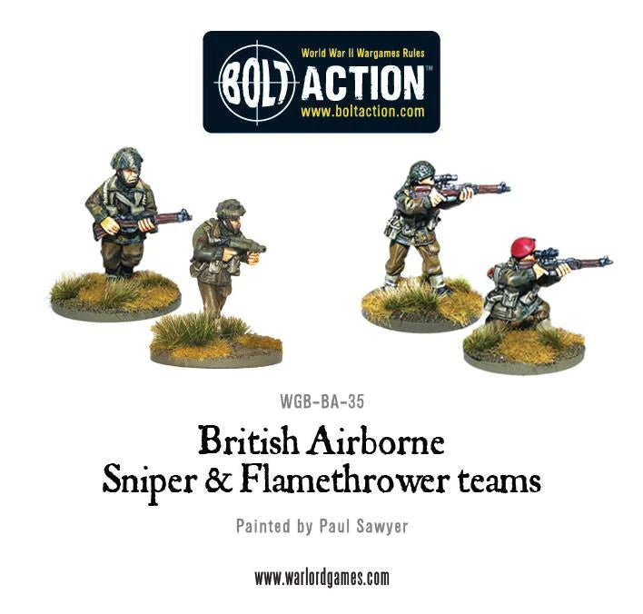 British Airborne Flamethrower and sniper teams (OOP METAL)